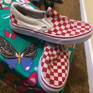 RED CHECKERED SLIP ON